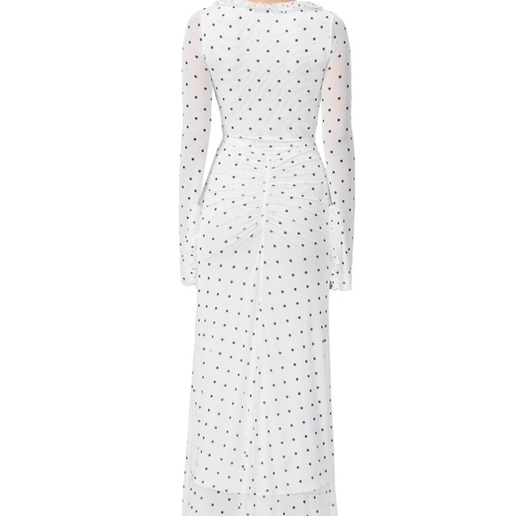 NWT Cat Micro Ruffle Maxi Blanc Micro Dot - Picture 3 of 3